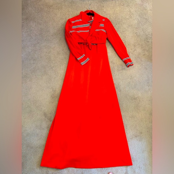 Vintage 1950’s Maxi Dress with Matching Jacket size 8 🛥️ ❤️ - Picture 8 of 11